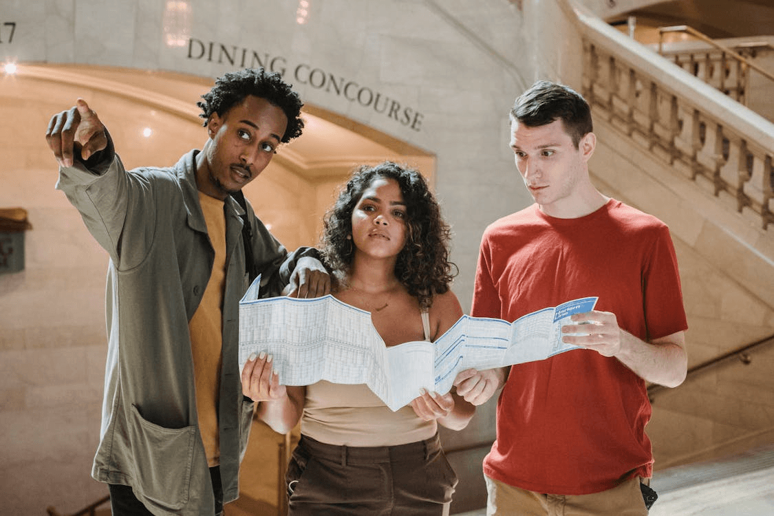 Group of professional guides